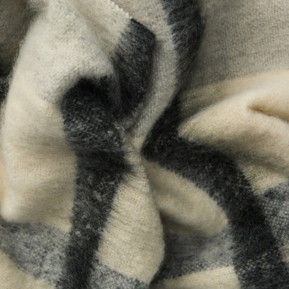 Love & Lore Brushed Fringe Scarf, Greyscale Modern Plaid - Picture 5 of 6